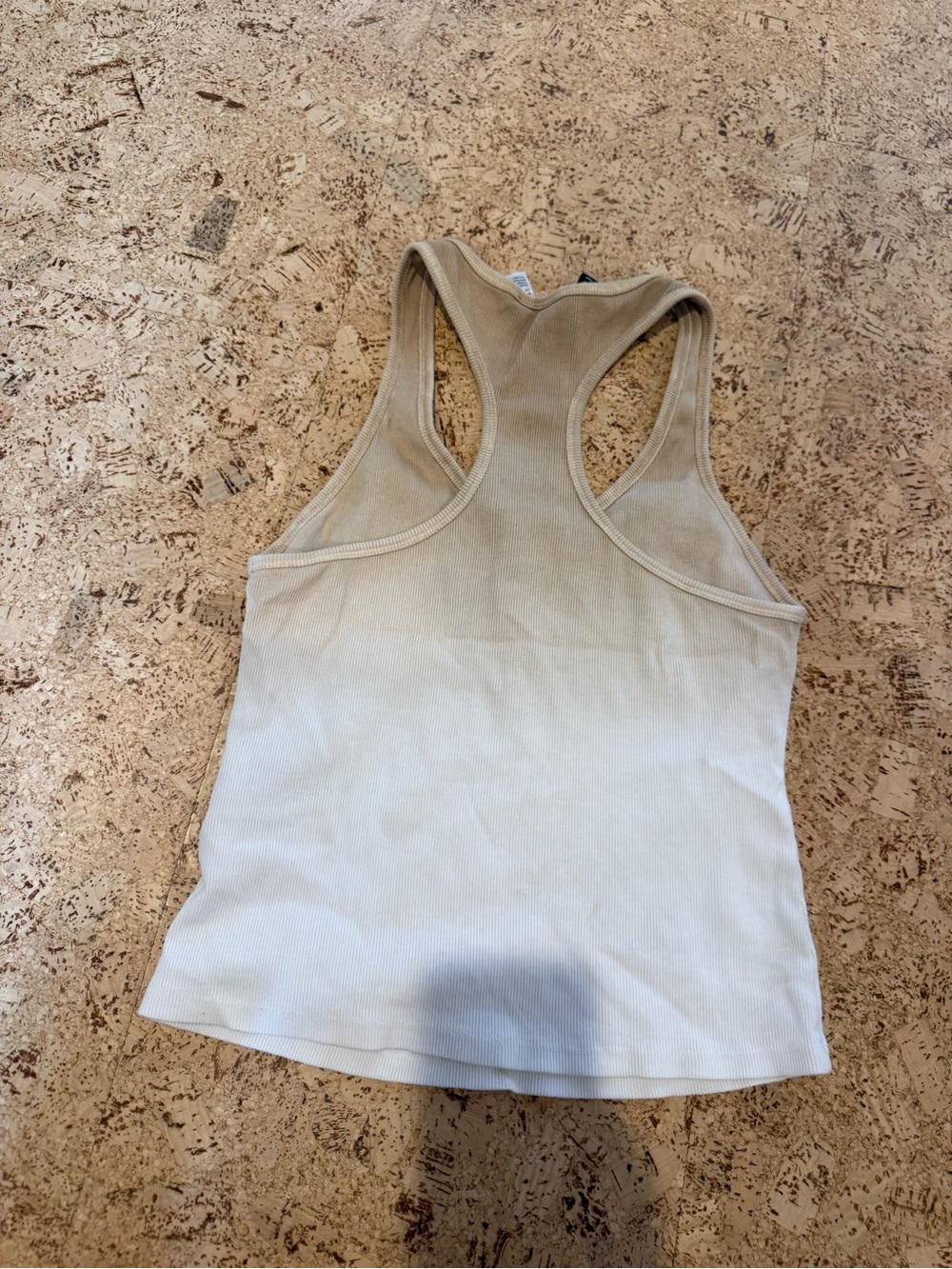 Divided Racerback Tank Top - Beige/Cream Ombre - Picture 3 of 4